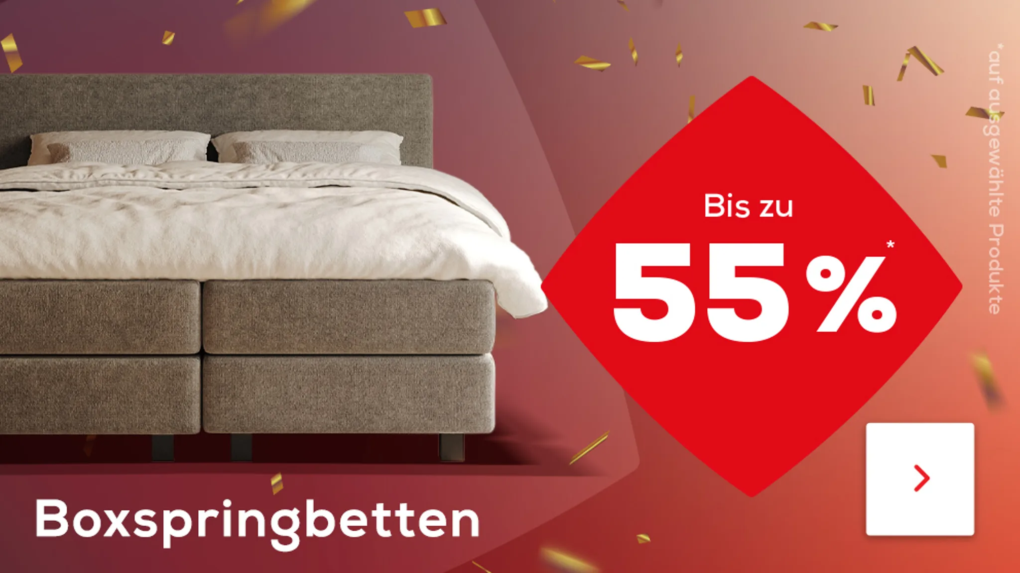 Bis zu 55% auf Boxspringbetten