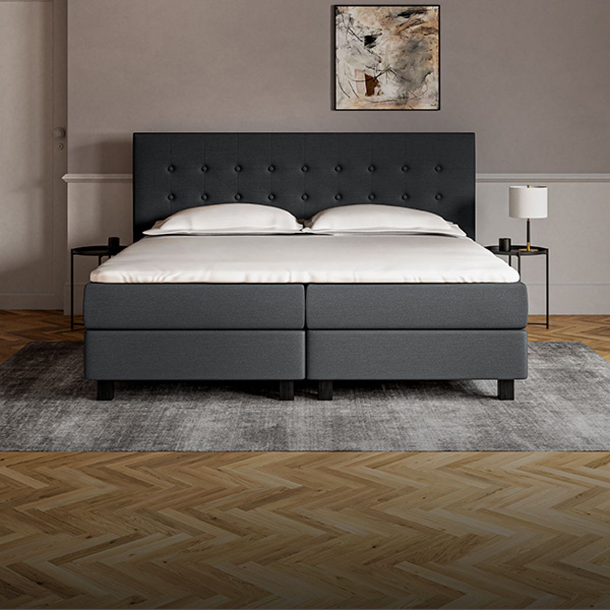 Ein komplettes Boxspringbett